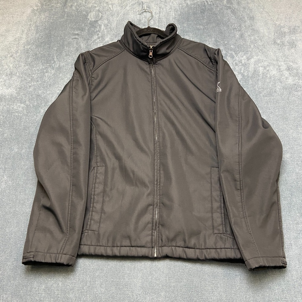 ZeroXposur Jacket Mens XL Black Fleece Lined Full Zip Logo Mock Neck Long Sleeve